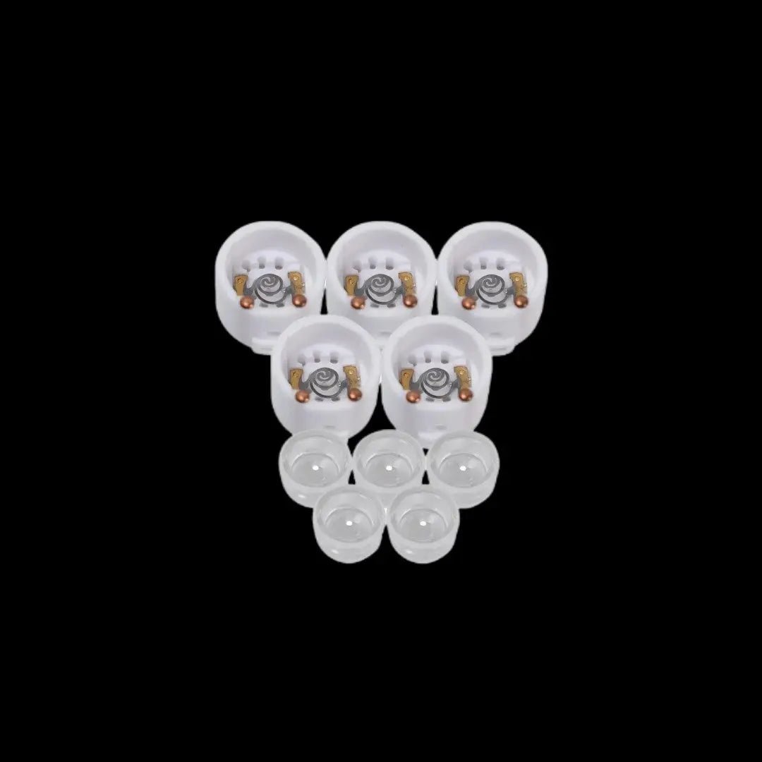 5 Ceramic Bowls + 5 Glass Dab Bowls – Replacement Bowl Set for Solopipe Elektra - solopipe