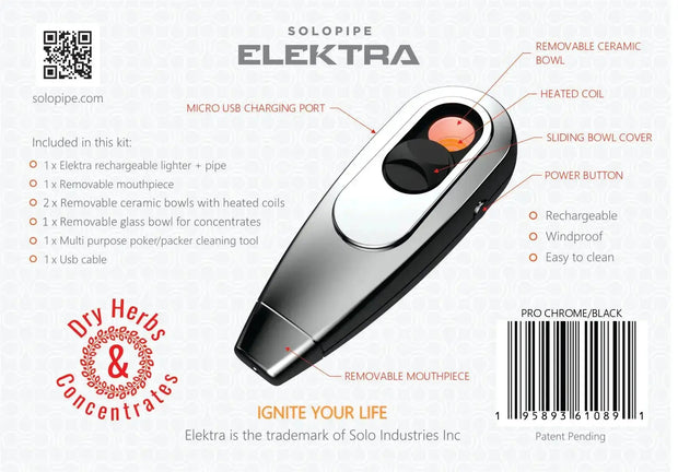 New Elektra All-In-One Pipe and Lighter – Rechargeable Combo (Copy) solopipe