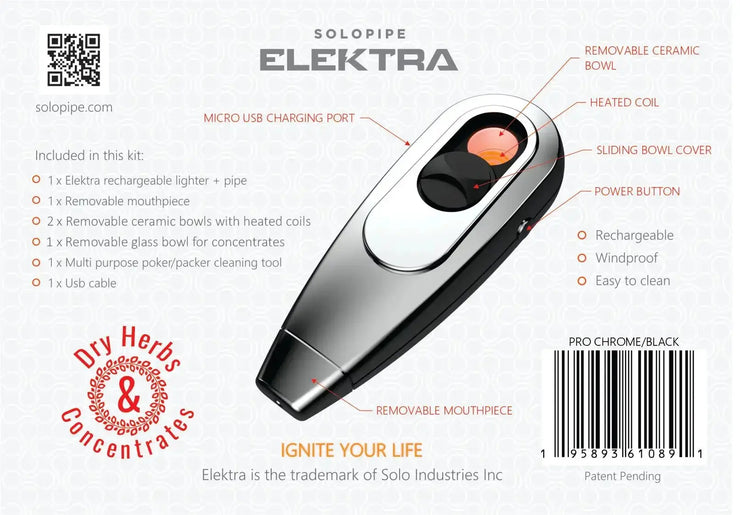 New Elektra All-In-One Pipe and Lighter – Rechargeable Combo (Copy) solopipe