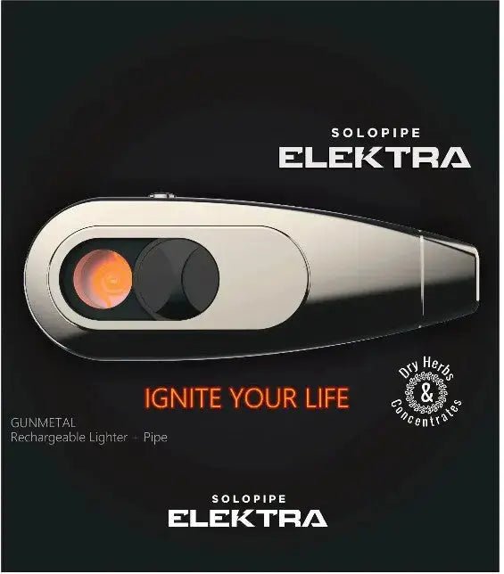 Rechargeable Elektra electronic pipe and lighter in gunmetal