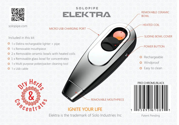 New Elektra Electronic Pipe & Lighter Combo - solopipe