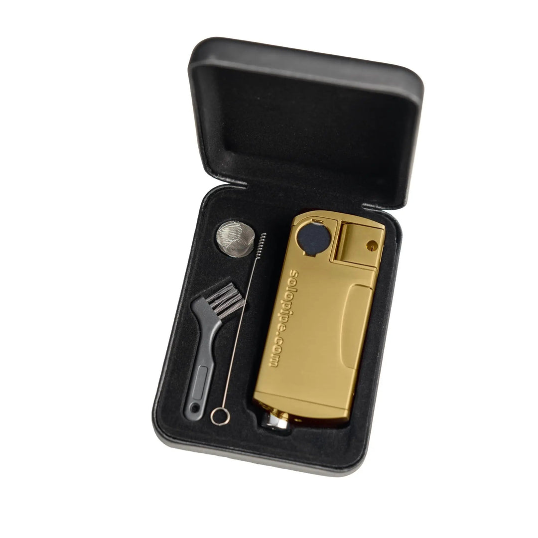 Solopipe Gold Combo with hard case, cloth bag, and accessories