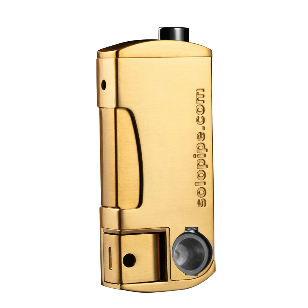 Original Solopipe Gold Lighter & Pipe Combo front view