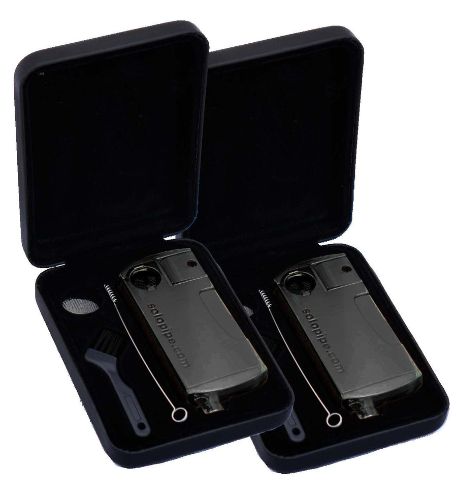 2 Pack The Original Refillable SoloPipe® Self Lighting Pipe - Luxuriant Gunmetal - solopipe