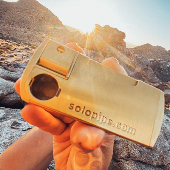 2 Pack The Original Refillable SoloPipe® Self Lighting Pipe - Opulent Gold - solopipe