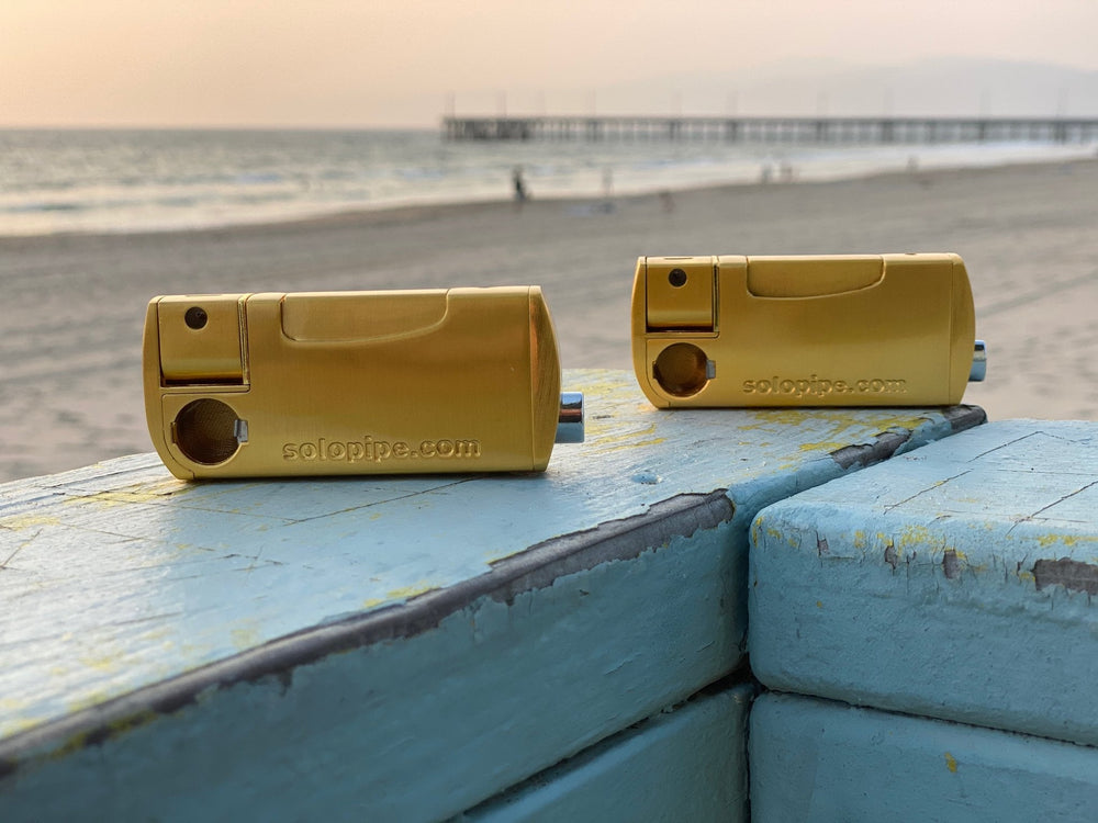 2 Pack The Original Refillable SoloPipe® Self Lighting Pipe - Opulent Gold - solopipe