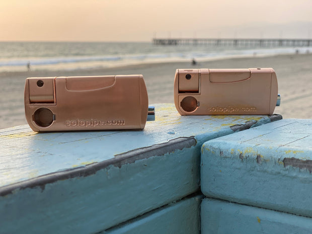 2 Pack The Original Refillable SoloPipe® Self Lighting Pipe - Provincial Rose Gold - solopipe